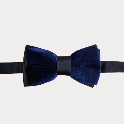 Dark Royal Blue Velvet Bow Tie
