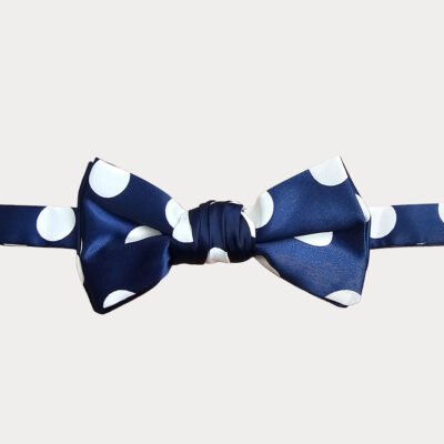 Navy White Dot Bow Tie