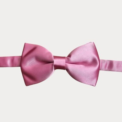 Pink Satin Bow Tie