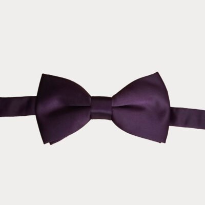 Purple Satin Bow Tie