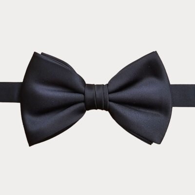Black Satin Oversized Bow Tie