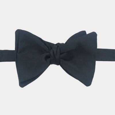 Black Satin Self Bow Tie