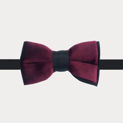Burgundy Velvet Bow Tie