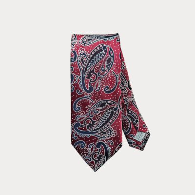 Burgundy Navy Paisley Tie