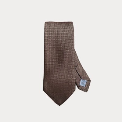 Brown Pure Silk Tie