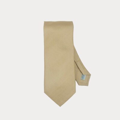 Beige Pure Silk Tie