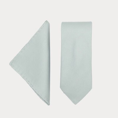 Grey Tie-Pocket Square