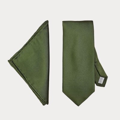 Army Green Tie-Pocket Square