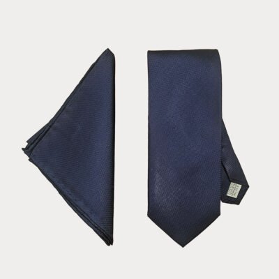 Navy Tie-Pocket Square