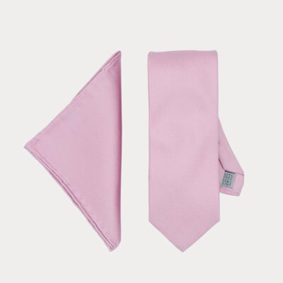 Pink Tie-Pocket Square