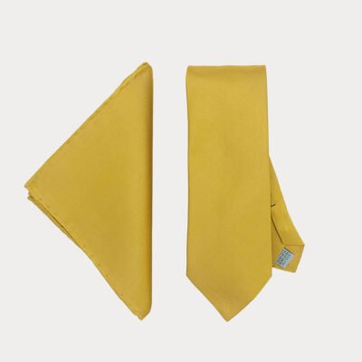 Yellow Tie-Pocket Square