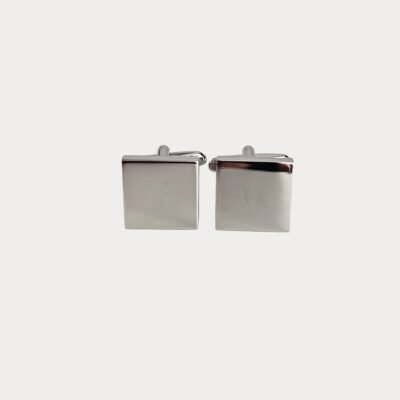 Silver Colour Plain Cufflinks