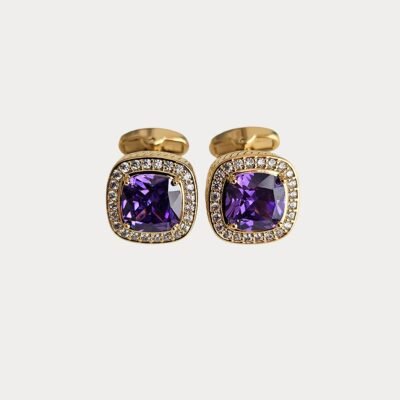 Purple Gold Colour Cufflinks