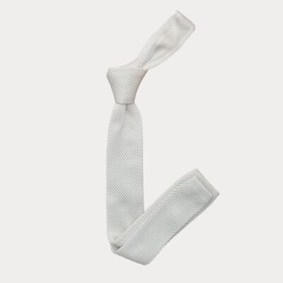 Ivory Knitted Tie