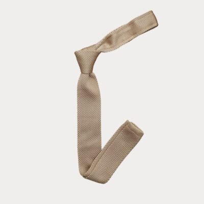 Beige Knitted Tie