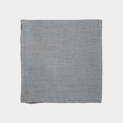 Grey Linen Pocket Square
