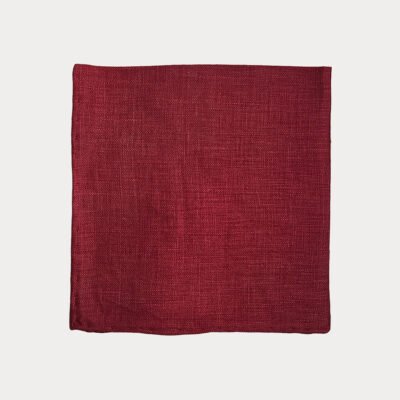 Dark Red Linen Pocket Square