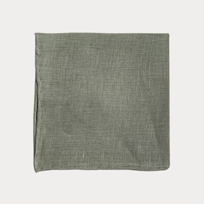 Dark Khaki Linen Pocket Square