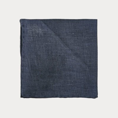 Navy Linen Pocket Square