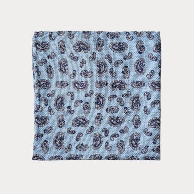 Blue Teardrop Pocket Square