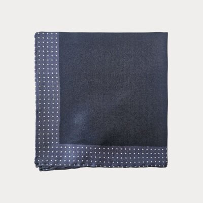 Deep Navy Polka Dot Border Pocket Square