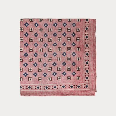 Pink Geometric Pattern Pocket Square