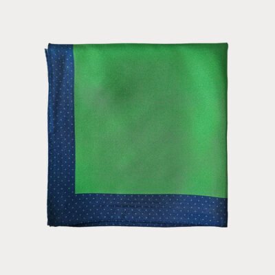 Green Dark Royal Blue Border Pocket Square