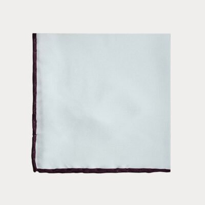 White Burgundy Edge Pocket Square