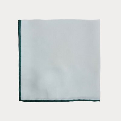 White Green Edge Pocket Square