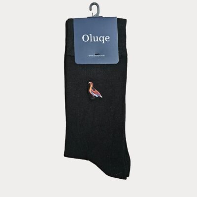 Black Bird Motif Socks