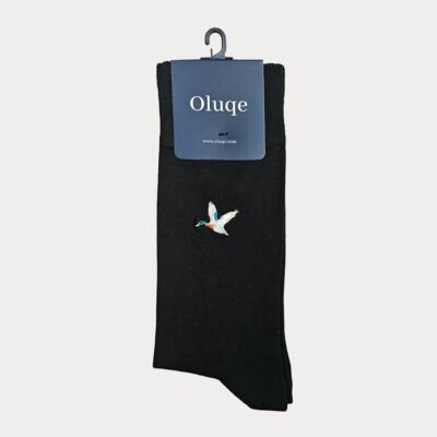 Black Mallard Duck Motif Socks