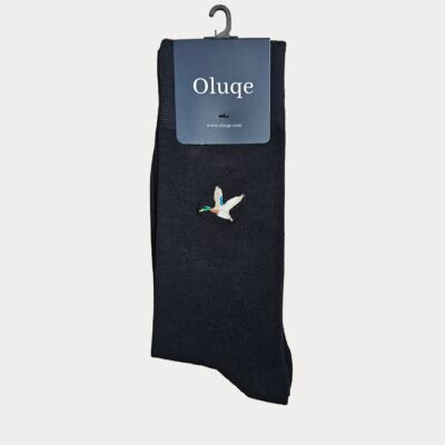 Charcoal Mallard Duck Motif Socks