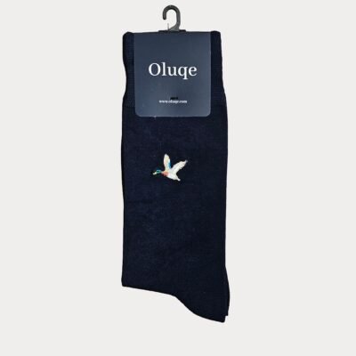 Navy Mallard Duck Motif Socks