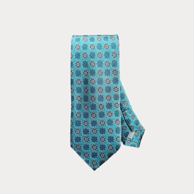 Aqua Blue Patterned Tie