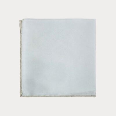 White Beige Edge Pocket Square