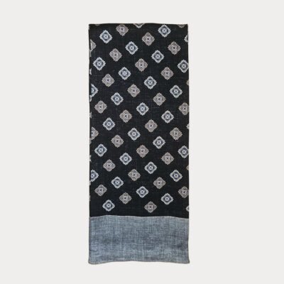 Pure Silk Geometric Vintage Inspired Pattern Scarf SSC10A
