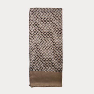 Pure Silk Geometric Micro-Pattern Scarf SSC20A