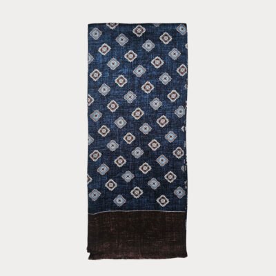 Pure Silk Geometric Vintage Inspired Pattern Scarf SSC9A